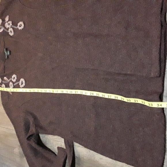 Brown Wool Cardigan with Tie Waist By Cynthia Rowley 3X - Picture 9 of 9